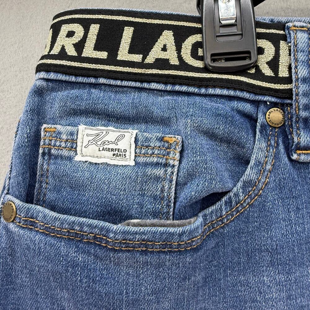 Karl Lagerfeld Paris Jeans Women's 16 Blue Cannes Straight High Rise L2TK2276 - Picture 5 of 14